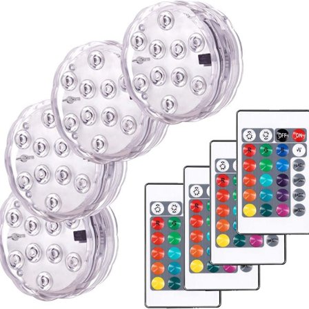 Nedsänkbar LED-lampa, flerfärgad RGB 10 LED-lampa