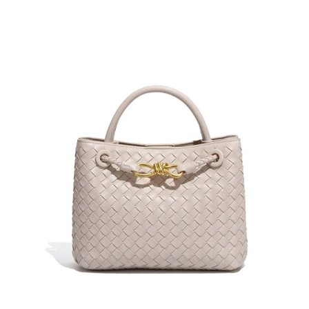 Håndlagde vevde vesker Dame metalltau Spenne Design Enkel skulderveske Stor kapasitet Crossbody-veske Håndveske for jenter