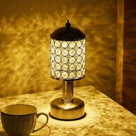 Sängbordslampa Amerikansk Kristall Dekorativ Bordslampa