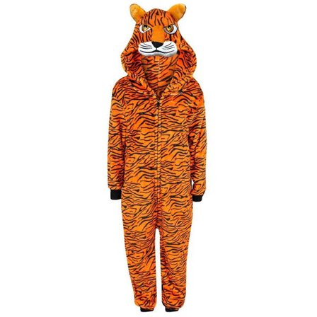 Barn Unisex Tiger Tryckt Loungewear Onesie - STORLEK: 9-10 År