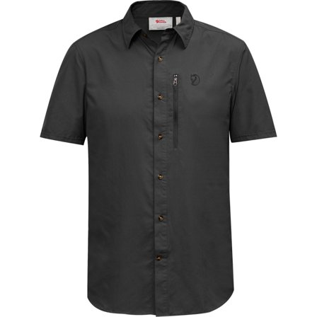 Fjällräven Men's Abisko Hike Shirt Short Sleeve in Dark Grey | Size: XL, Functional Fabric