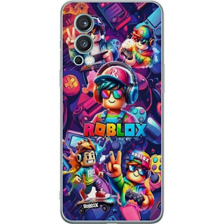 Kompatibel Mobilcover til OnePlus OnePlus Nord 2 5G Farverig Roblox gaming gruppe med hovedtelefoner, controllere og neonfarver perfekt til børn og g