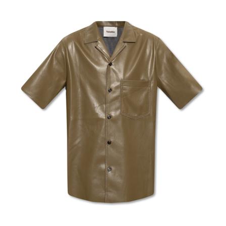 Nanushka Bodil shirt with vegan leather , Groen , Heren , Maat: M