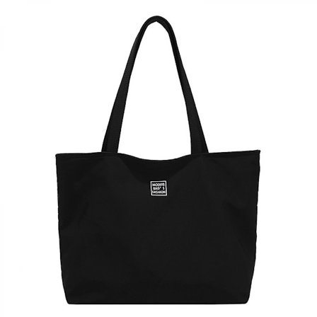 Women's Canvas Handbags Shoulder Hand Bag Tote Bag Beach Bag( Black)