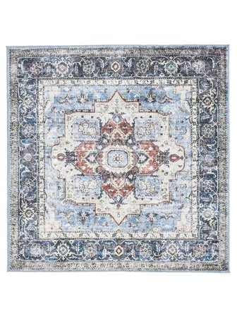 Możliwość Prania Duży Georgia Oriental Dywan - Niebieski/Wielobarwne 240X240 Bawełna, W Stylu Klasycznym