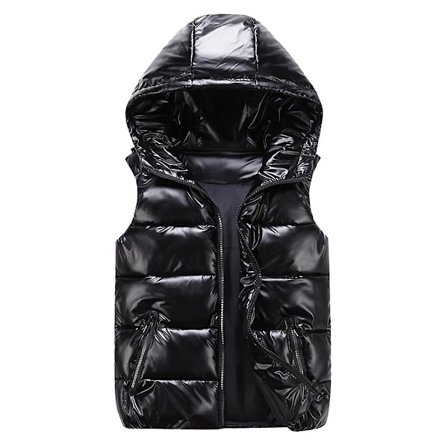 liktaa Unisex hiny Waterproof leeveless Jacket Lightweight Puffer Vest - Black