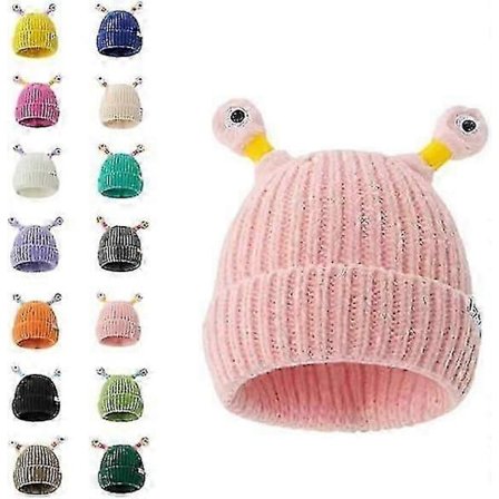 Vinter Forældre-barn Sød Lysende Lille Monster Strikket Hue, Sjov Sød Monster Beanies Hue, Sjov Lysende Monster Strikket Hue - KC