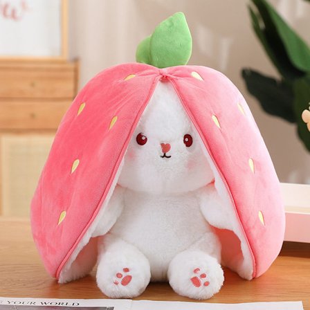 Mub- Variable strawberry rabbit plush doll multi-form cute carrot rabbit plush toy