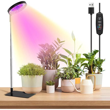 Kasvilamput sisäkasveille, täysi spektri, 48 LED-kasvilamppua sisäkasveille, 3 valinnaista spektriä, 3/9/12 tuntia, 10 kirkkaustasoa