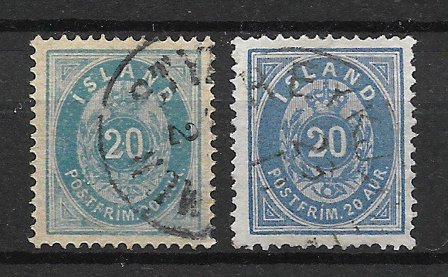 Island 1882 - AFA 14 + 14a - Stemplet