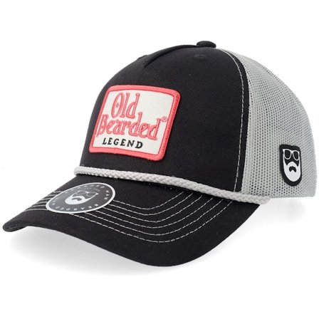 Bearded Man - Svart trucker Keps - Bearded Legend Black/Grey Rope Mid A-frame Trucker @ Hatstore