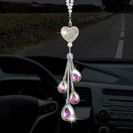 Bling Hjärta Diamant Biltillbehör, (AB Färg, 9,8 Tum) Kristall