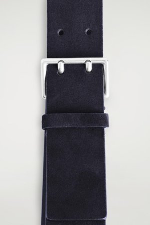 COS Women's Cinturón De Ante Con Hebilla De Doble Punta in Azul