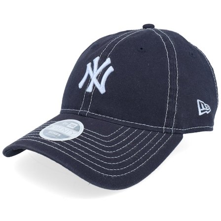 New Era - MLB - Blue - unconstructed - Cap - New York Yankees Womens Contr Stitch 9TWENTY Navy/Pale Blue Dad Cap - Hatstore
