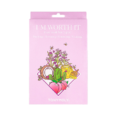 Tony Moly I ́m Worth It Face Mask Set 5pcs Ansiktsmask & peeling Unisex 105G