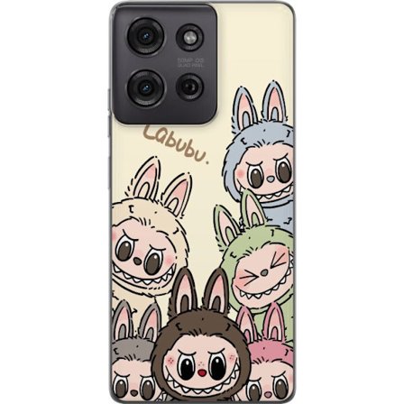 Kompatibelt Mobildeksel til Motorola Moto G75 Monster kanindukke med blomsterkrans vinylfigur
