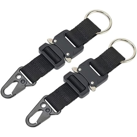 2 Stk. Taktisk Hurtigutløser Nøkkelring, Stor Militær Nøkkelring Klips, Nøkkelklips Belte Mo Tilbehør