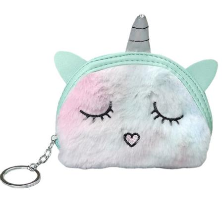 Unicorn Myntväska Plånbok Dragkedja Mini förvaringsväska Nyckelringhänge