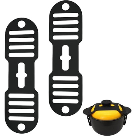 2-pakning Lokkholder for Slow Cooker med Stropp - Svart Belteorganisator for Transport, Festing av Utstyr og Oppbevaring Hjemme