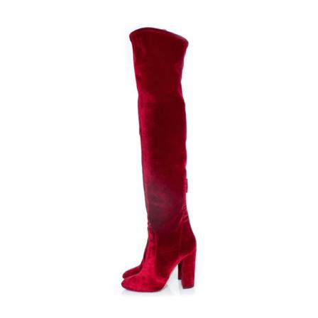 Aquazzura Pre-owned Pre-ownedVelvetLaarzen , Rood , Dames , Maat: 40 EU Vintage Schoenen