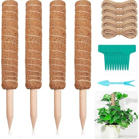 Mosstang til planter Monstera, bøjelige plantestokke støtte, plantestokke til indendørs potteplante, 45'' Coco Coir Pole Plant Support til Sphagnum, 