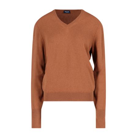 Drumohr, V-neck Knitwear Beige, Dames, Maat:2XL