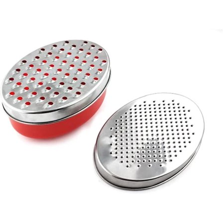 Tvåsidig ost- och grönsaksskärare i rostfritt stål, potatisskärare med behållare för morötter, gurkor, lök och potatis