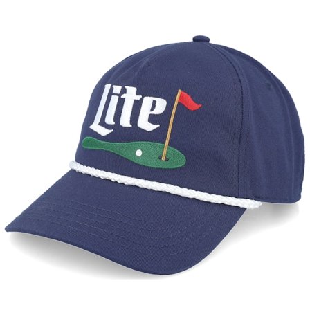 American Needle - Blå adjustable Caps - Miller Lite Roscoe Golf Navy A-Frame Adjustable @ Hatstore