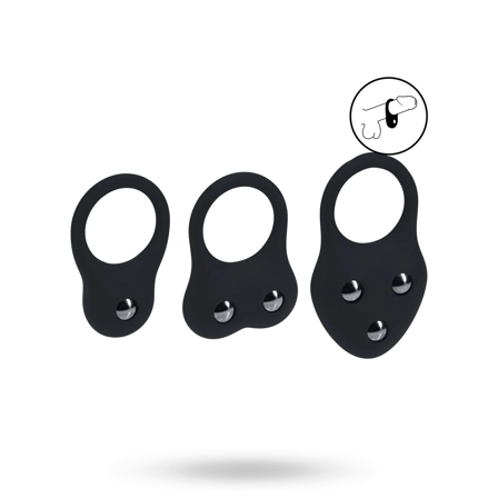 Silicone Training Cockring Set of 3 - S/M/L - Black - Vuxen.se - Penisringar