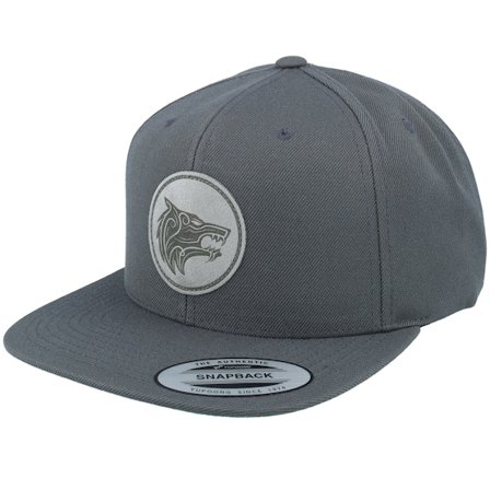 Vikings - Šedá snapback Kšiltovka - Fenrir Wolf Knot Dark Grey Snapback @ Hatstore