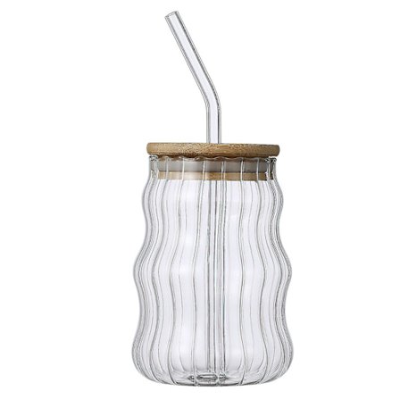 2024 Ny Kaffeglasskopp Med Sugerør Holdbar 500ml Transparent Stilig Design Kreative Drikkeglass Hjem Kjøkkentilbehør