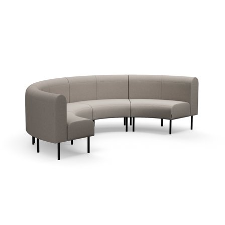 Sofa VARIETY, nach innen halbrund, Stoff Blues CSII, taupe