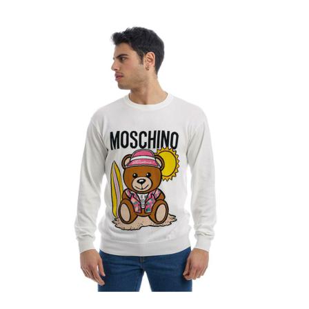 Moschino, Sweatshirts Biały, Mężczyzna, Rozmiar: S