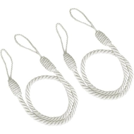 Eleganta Tau Gardinholdere Sett for Hjemmeinnredning, Hvit 2 Stykker, 76cm