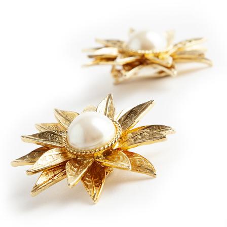 Valentino Vintage, Pre-owned Star flower earrings Geel, Dames, Maat:ONE Size