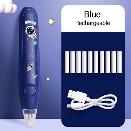 Elektrisk viskelær Automatisk blyantviskelær BLÅ OPPLADBAR