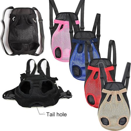 Justerbar Ryggsäck för Husdjur med Framfötter för Katt eller Hund, Svansen Ut, Reseväska