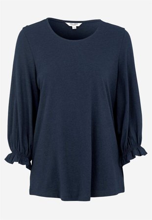 Cellbes of Sweden - Trikåtopp med smockdetalj - marin - för damer - 38/40