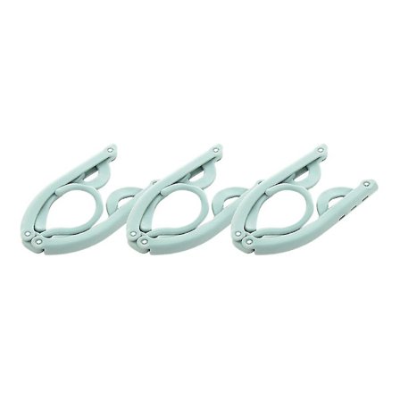 3 stk bærbar sammenleggbar kleshenger i plast, multifunksjonell henger for lette og tunge klær (3 stk, blå)