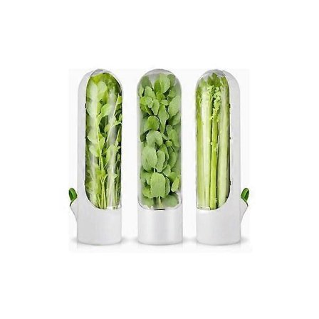 Oppbevaringsbokser for urter i kjøleskap, 3-delt sett, 3 ukers langsiktig friskhetsbevaring (Fww)