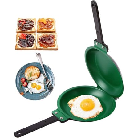 Dubbelsidig stekpanna, Non-Stick stekpanna med dubbelsidig vändbar design pannkaka hushållskök köksredskap