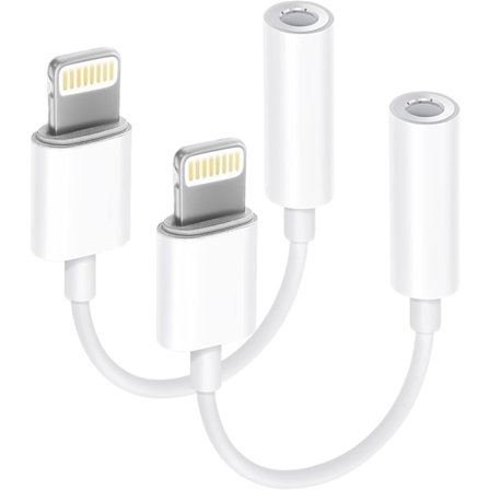 Sertifioitu 2-pakkauksen Lightning-3,5 mm kuulokeliitäntäsovitin iPhonelle, iPhone Aux-sovitinmuunnin dongle-äänikaapeli yhteensopiva iPhone 14 13:n 