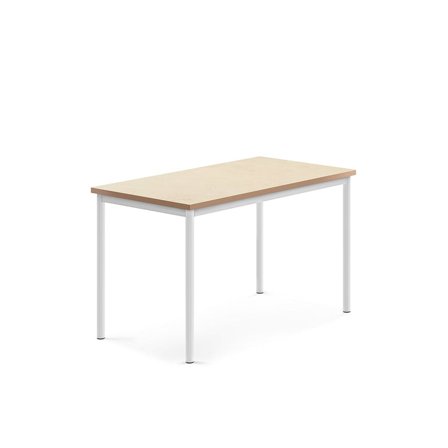 Desk SONITUS, 1200x700x720 mm, beige linoleum, white