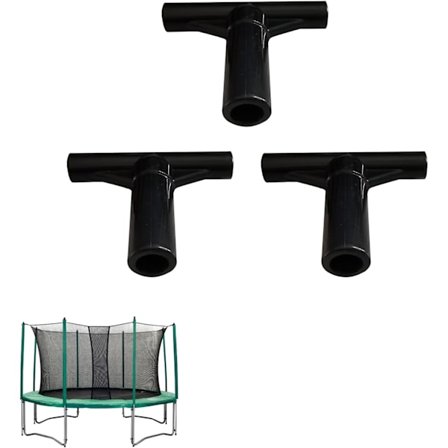 Trampoline T-stykke, 3 stk Trampoline Innhegning Stolpe Endestykker, T-formet Trampoline Rørkobling, T-stykke Trampoline Skjøter Hurtigkobling Stang 