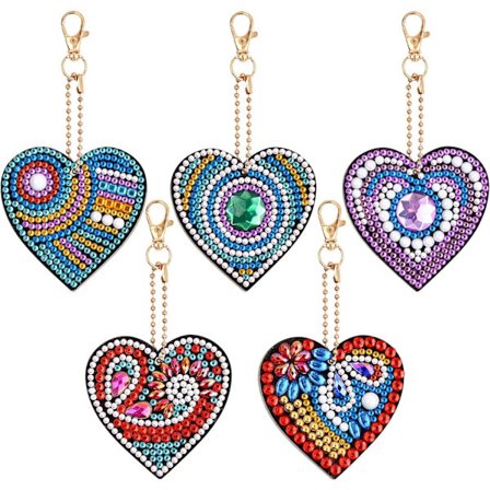 Diamantmålningskit, DIY Nyckelring Strassmålning, Dubbel Si