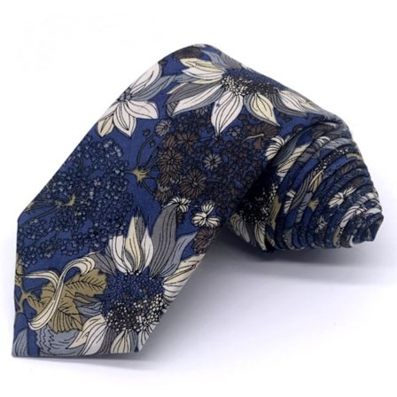 Herr bomullstryckt blommig slips smal slips