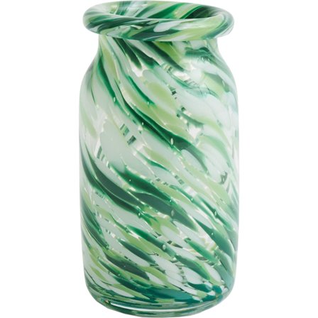 Hay Splash Vase Roll Neck, Small, Green Swirl