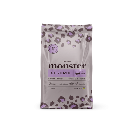 Monster Pet Food - Cat Original Sterilisert kylling/kalkun 2 kg - Katt - Kattefôr & kattemat - Tørrfôr for katt - ZOO.no