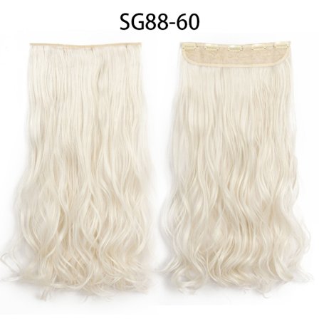 Lång rak frisyr 5 klipp naturligt hårförlängning Syntetfiber Värmebeständigt hårstycke 22"32" Svart Brun Blond