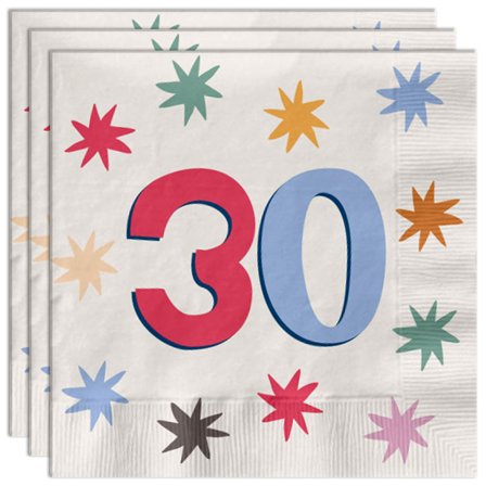 Pappersservetter med Stjärnor 30 år 20-pack